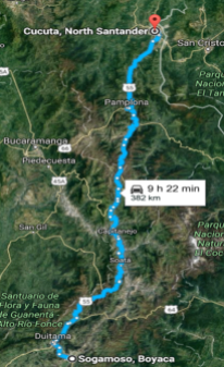 Sogamoso - Cúcuta (Google maps)